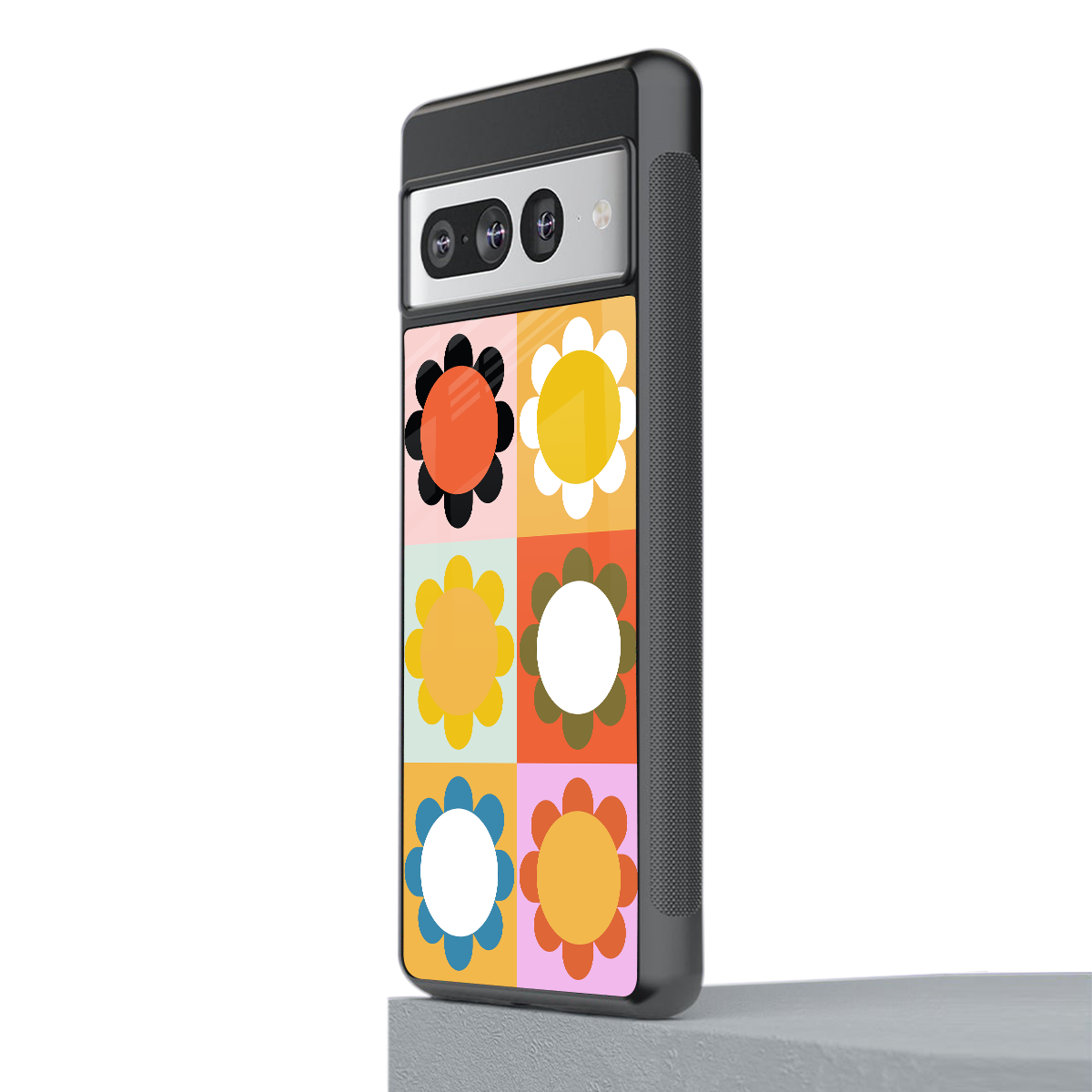 floral joy back phone cover | glass case for google pixel 7 pro