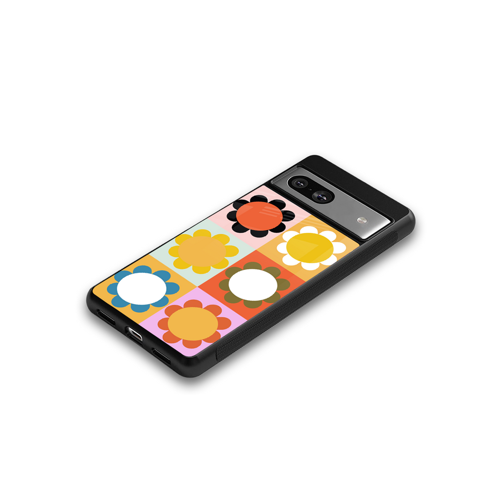 floral joy back phone cover | glass case for Google Pixel 7