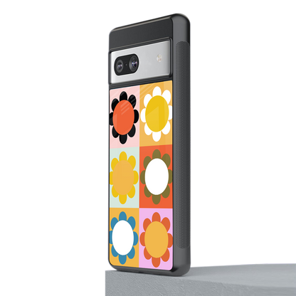 floral joy back phone cover | glass case for Google Pixel 7A