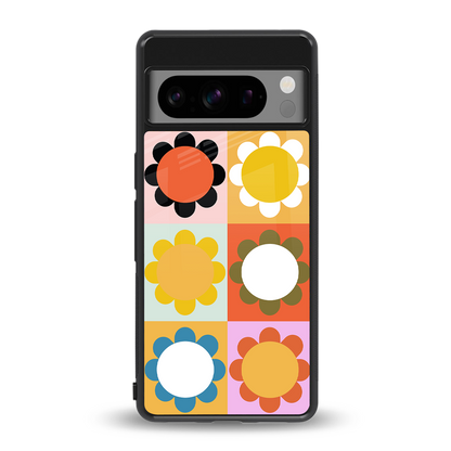 floral joy back phone cover | glass case for google pixel 8 pro