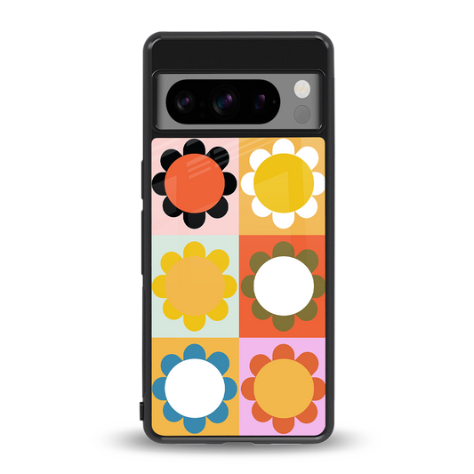 floral joy back phone cover | glass case for google pixel 8 pro