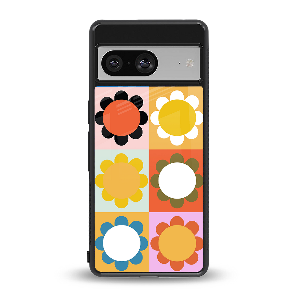 floral joy back phone cover | glass case for Google Pixel 8