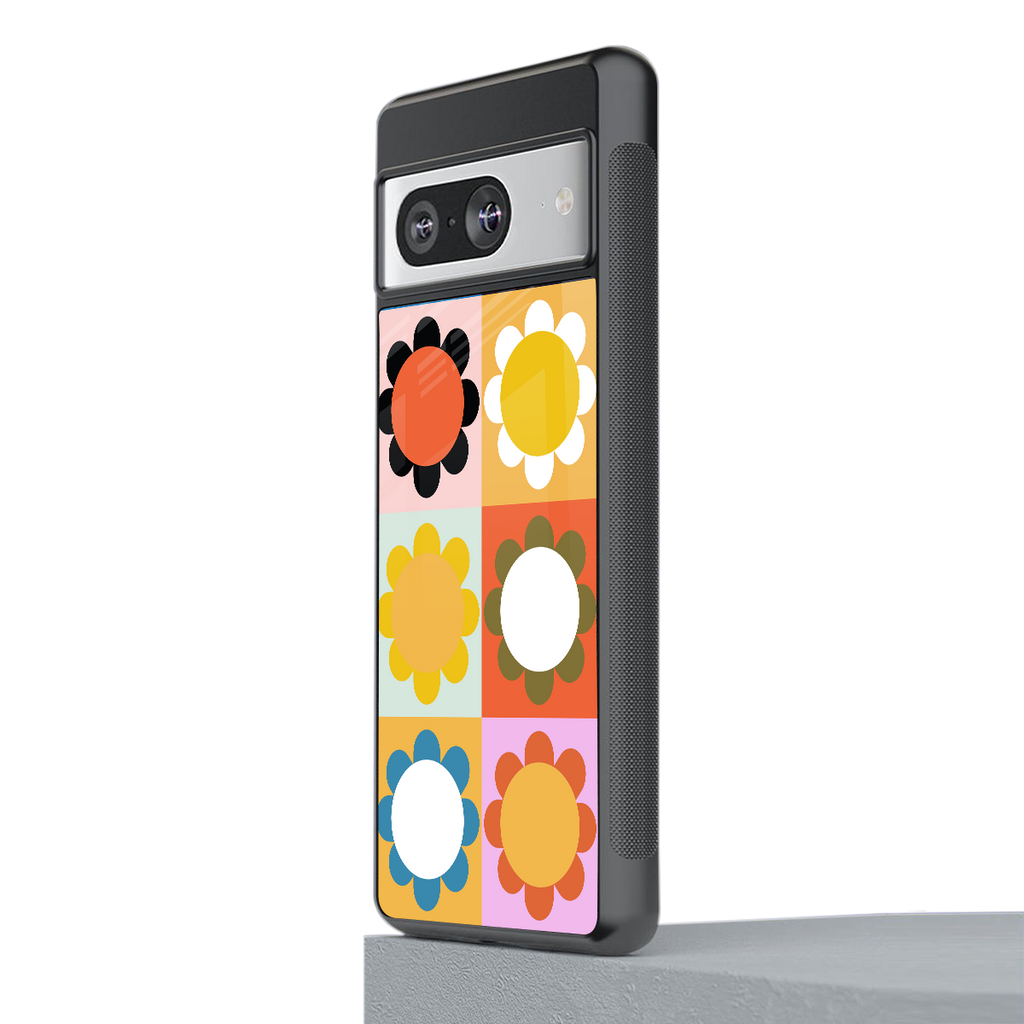 floral joy back phone cover | glass case for Google Pixel 8