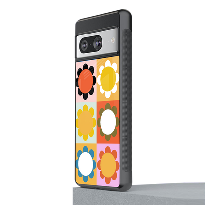 floral joy back phone cover | glass case for Google Pixel 8