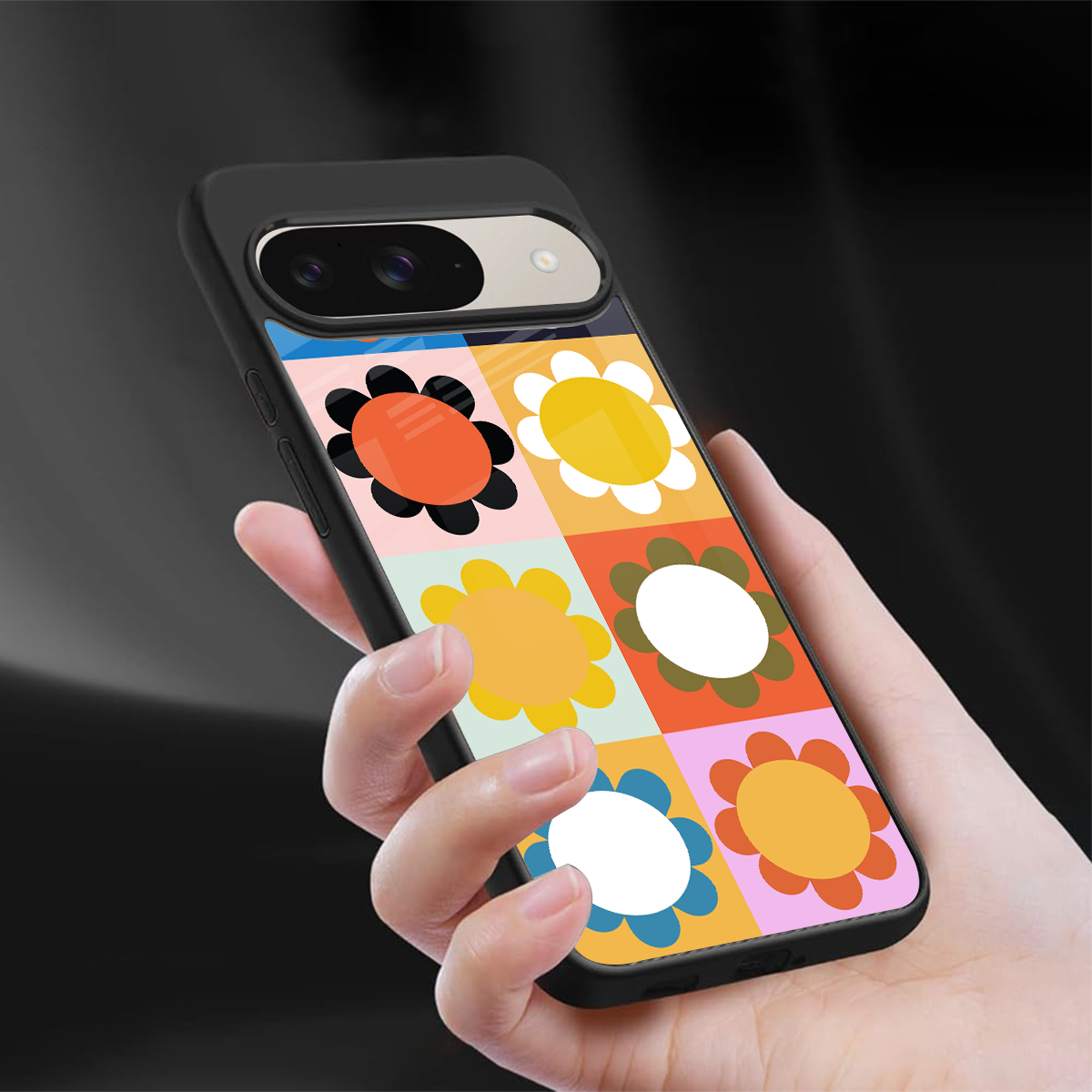 floral joy back phone cover | glass case for google pixel 9