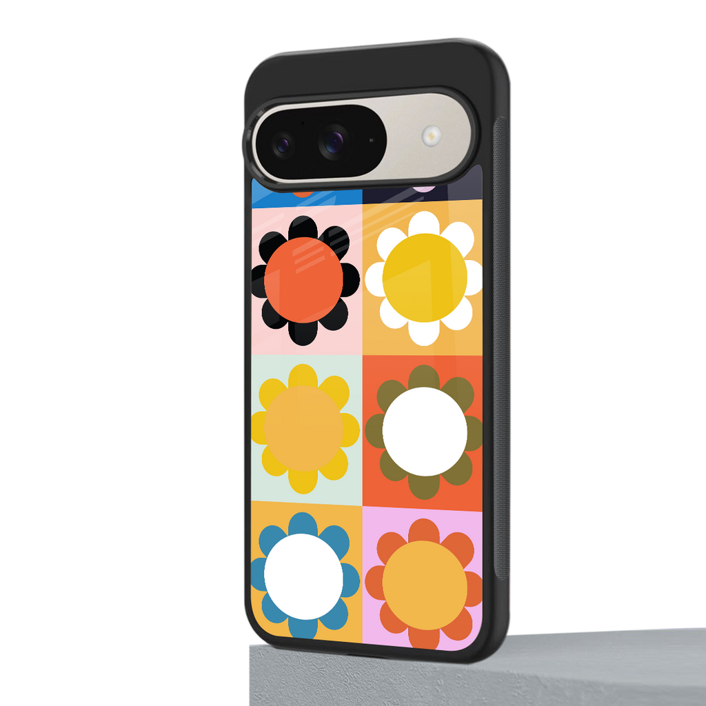 floral joy back phone cover | glass case for google pixel 9