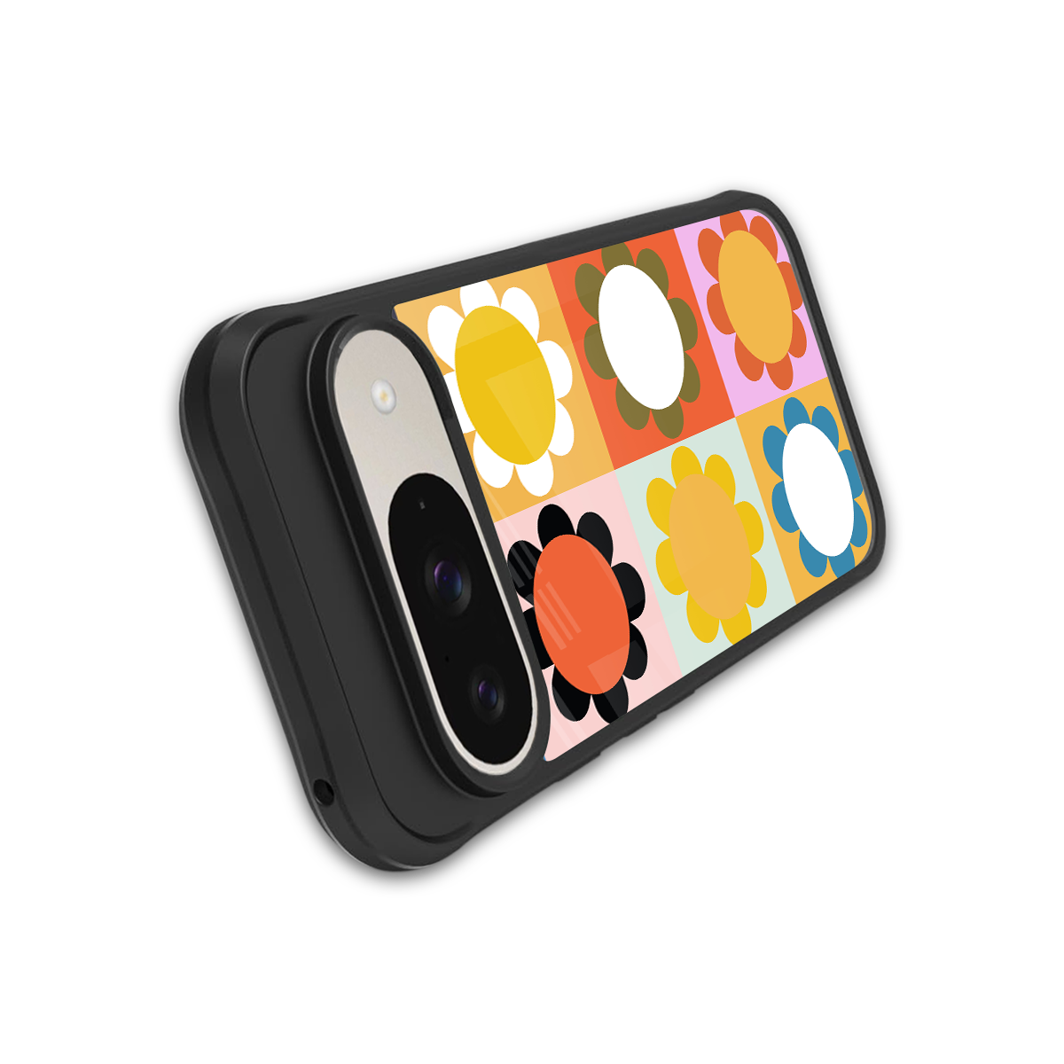 floral joy back phone cover | glass case for google pixel 9