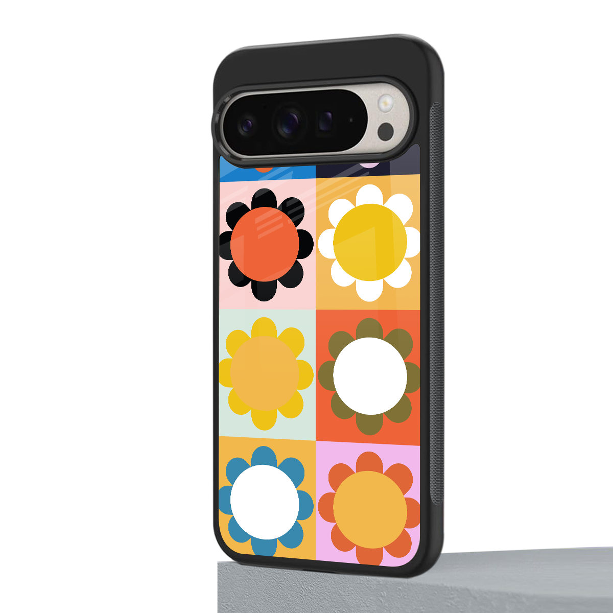 floral joy back phone cover | glass case for google pixel 9 pro xl