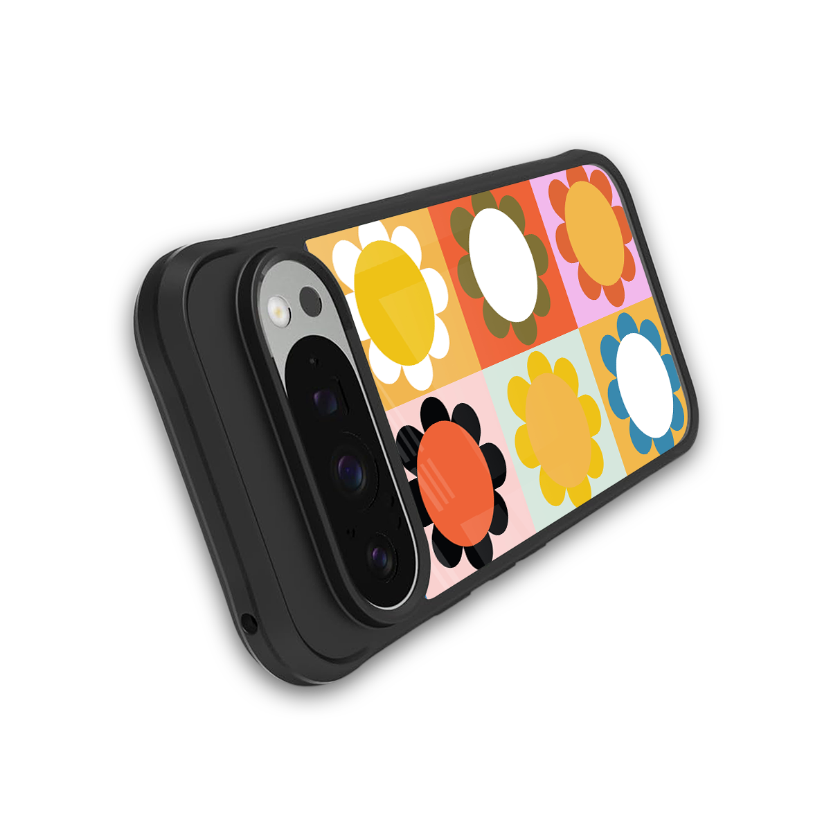 floral joy back phone cover | glass case for google pixel 9 pro