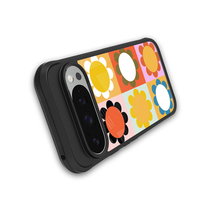 floral joy back phone cover | glass case for google pixel 9 pro xl