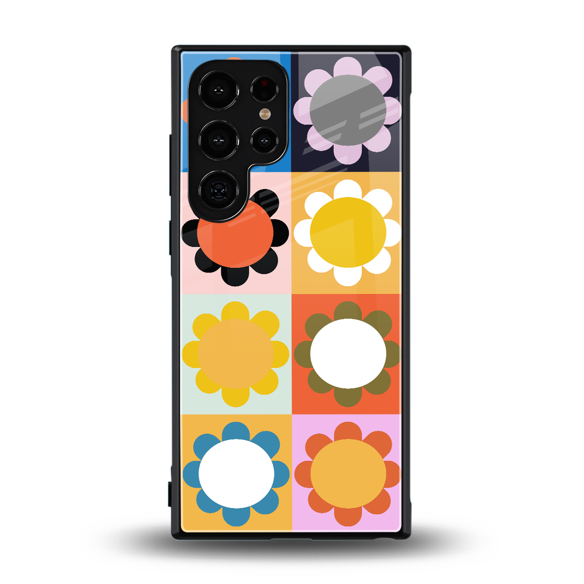 floral joy back phone cover | glass case for samsung galaxy s24 ultra