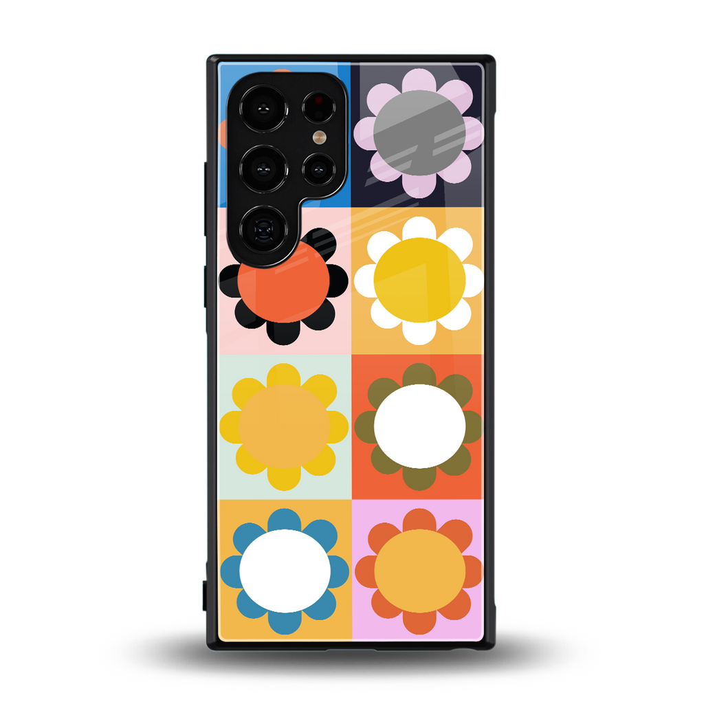 floral joy back phone cover | glass case for samsung galaxy s23 ultra