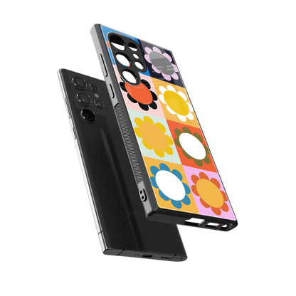 floral joy back phone cover | glass case for samsung galaxy s24 ultra