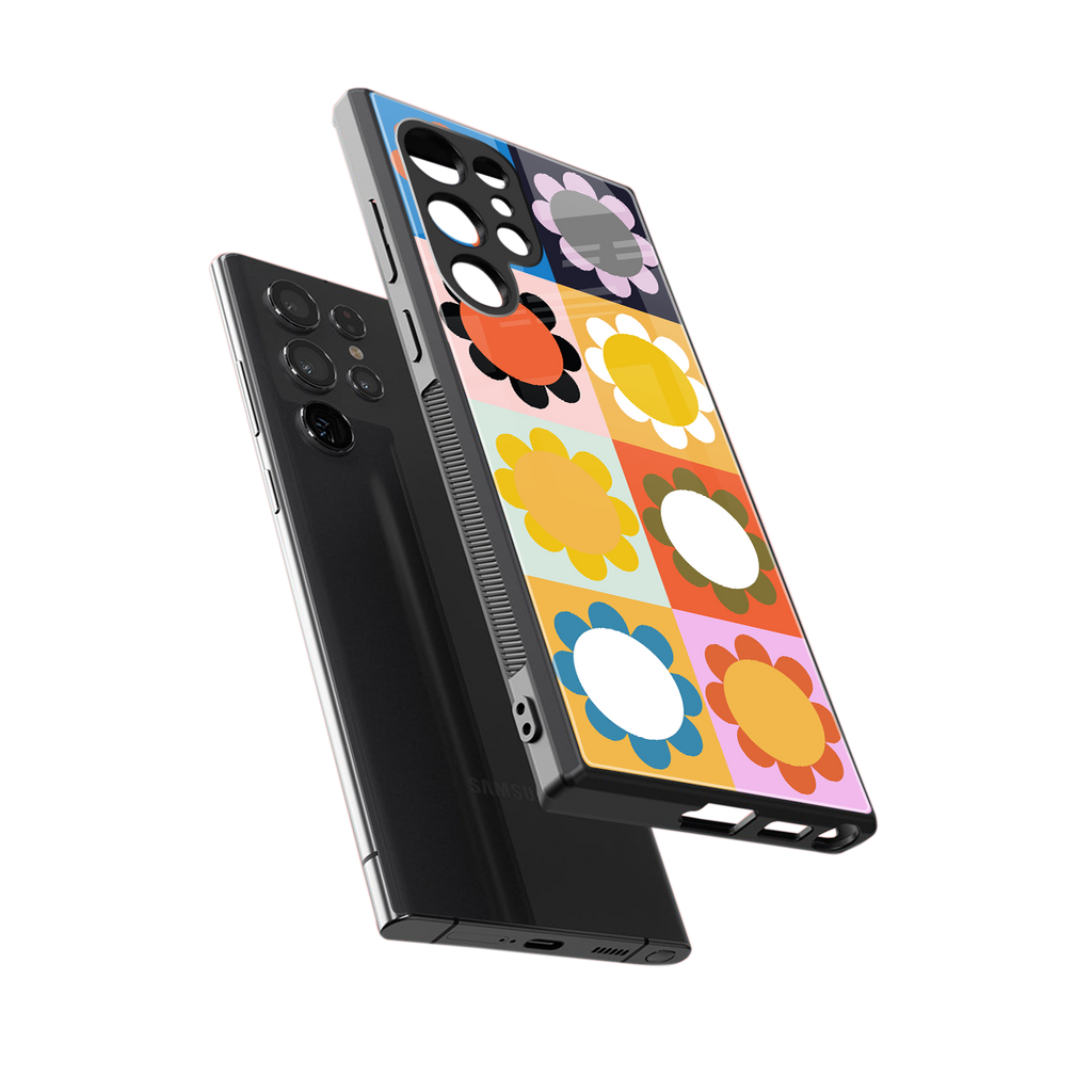 floral joy back phone cover | glass case for samsung galaxy s23 ultra