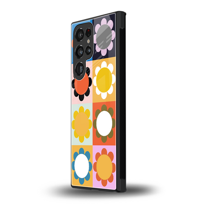 floral joy back phone cover | glass case for samsung galaxy s24 ultra