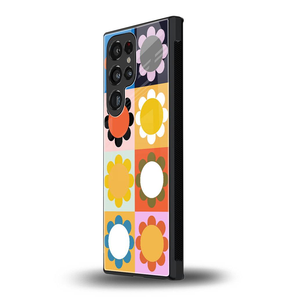 floral joy back phone cover | glass case for samsung galaxy s23 ultra