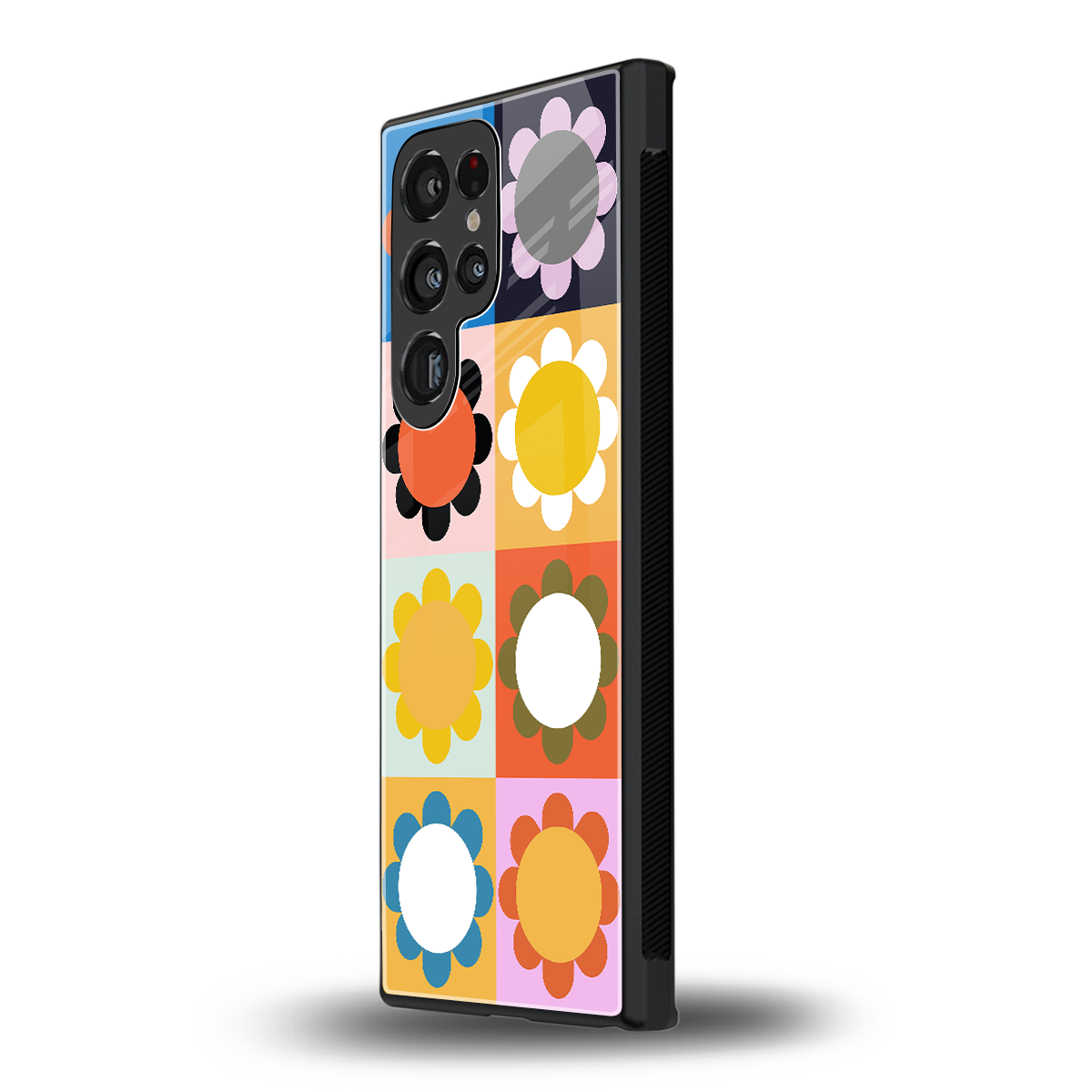 floral joy back phone cover | glass case for samsung galaxy s23 ultra