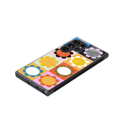 floral joy back phone cover | glass case for samsung galaxy s24 ultra