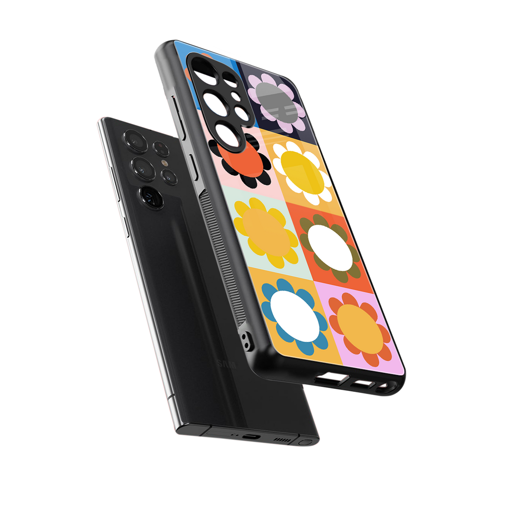 floral joy back phone cover | glass case for samsung galaxy s25 ultra