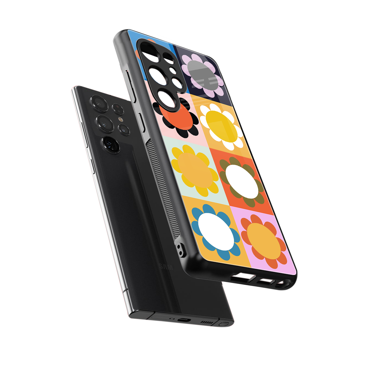 floral joy back phone cover | glass case for samsung galaxy s25 ultra