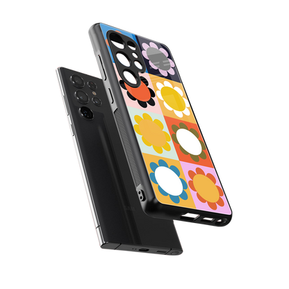 floral joy back phone cover | glass case for samsung galaxy s25 ultra