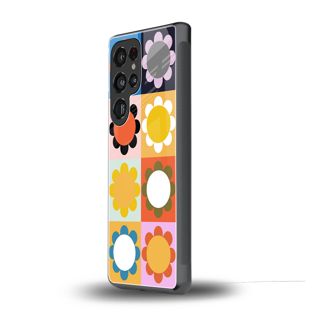 floral joy back phone cover | glass case for samsung galaxy s25 ultra