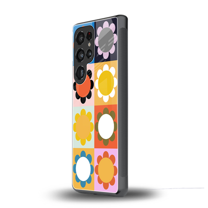 floral joy back phone cover | glass case for samsung galaxy s25 ultra