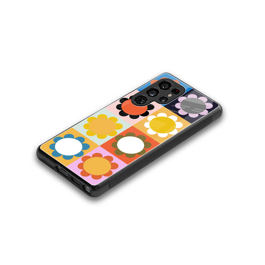 floral joy back phone cover | glass case for samsung galaxy s25 ultra