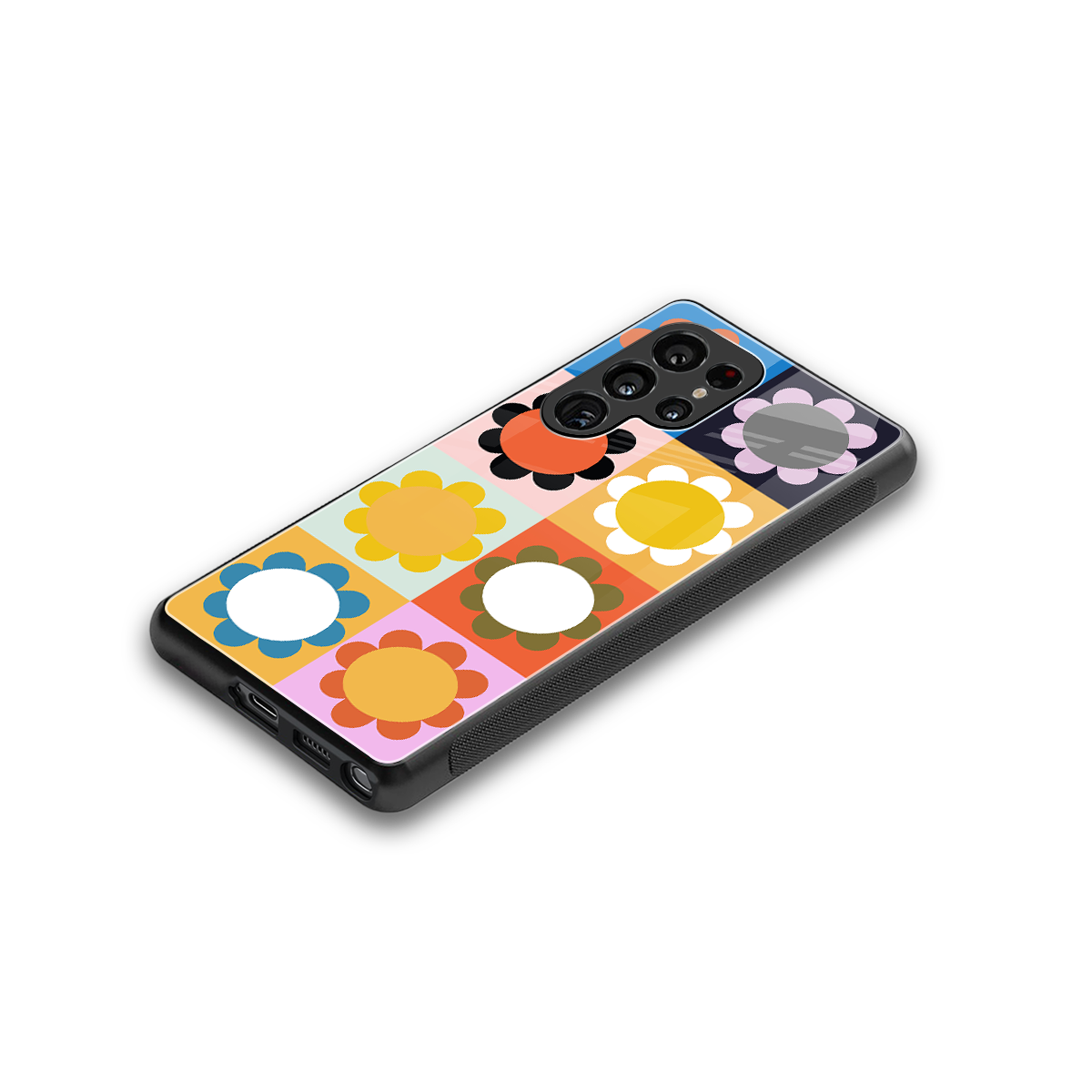 floral joy back phone cover | glass case for samsung galaxy s25 ultra