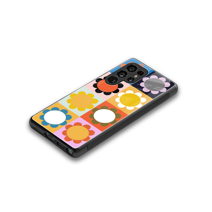 floral joy back phone cover | glass case for samsung galaxy s25 ultra