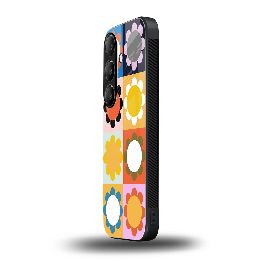 floral joy back phone cover | glass case for samsung galaxy s24