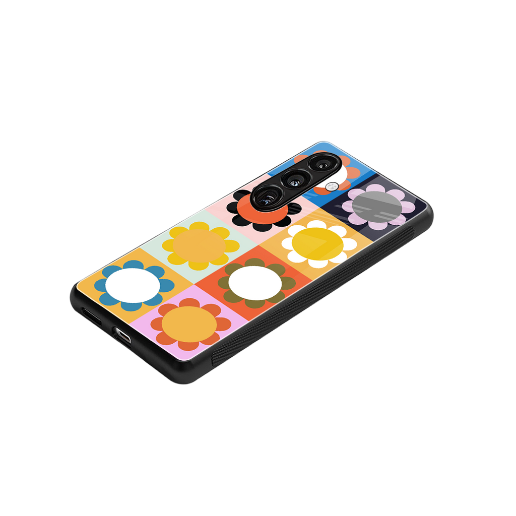 floral joy back phone cover | glass case for samsung galaxy s25