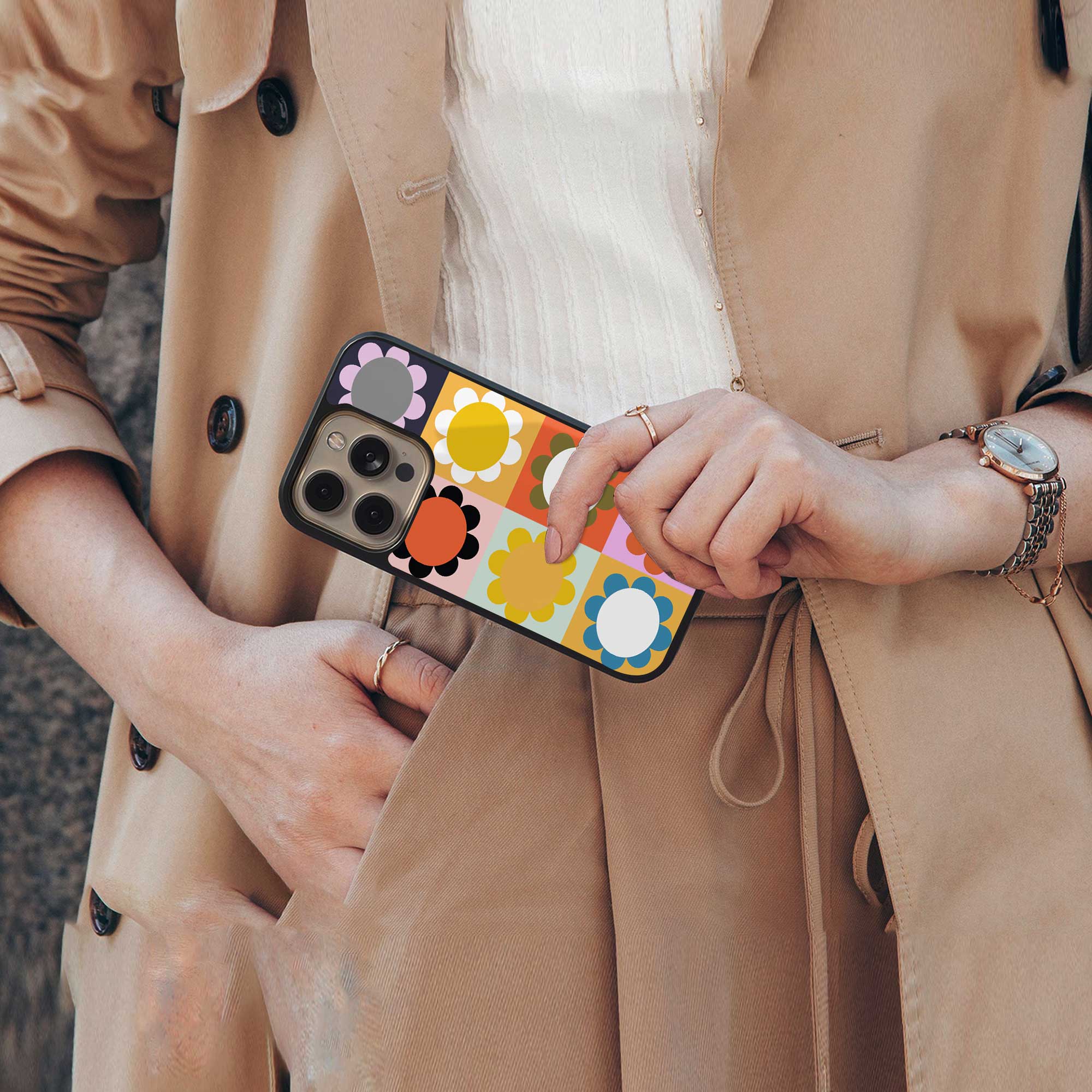 floral joy back phone cover | glass case for oneplus nord 3