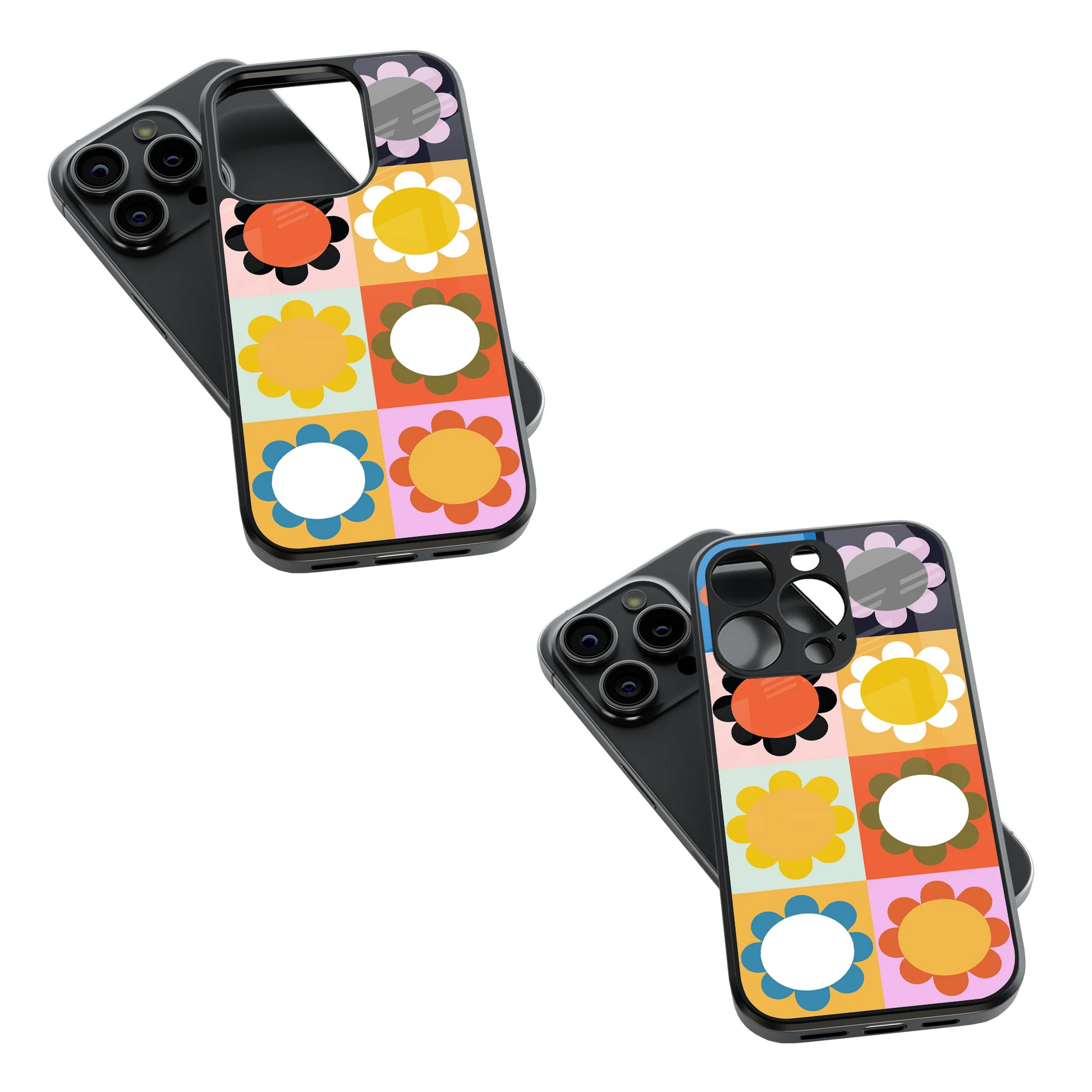 Trendy Glass Back Mobile Case for iPhone, Samsung, Redmi, OnePlus, Google Pixel, Motorola