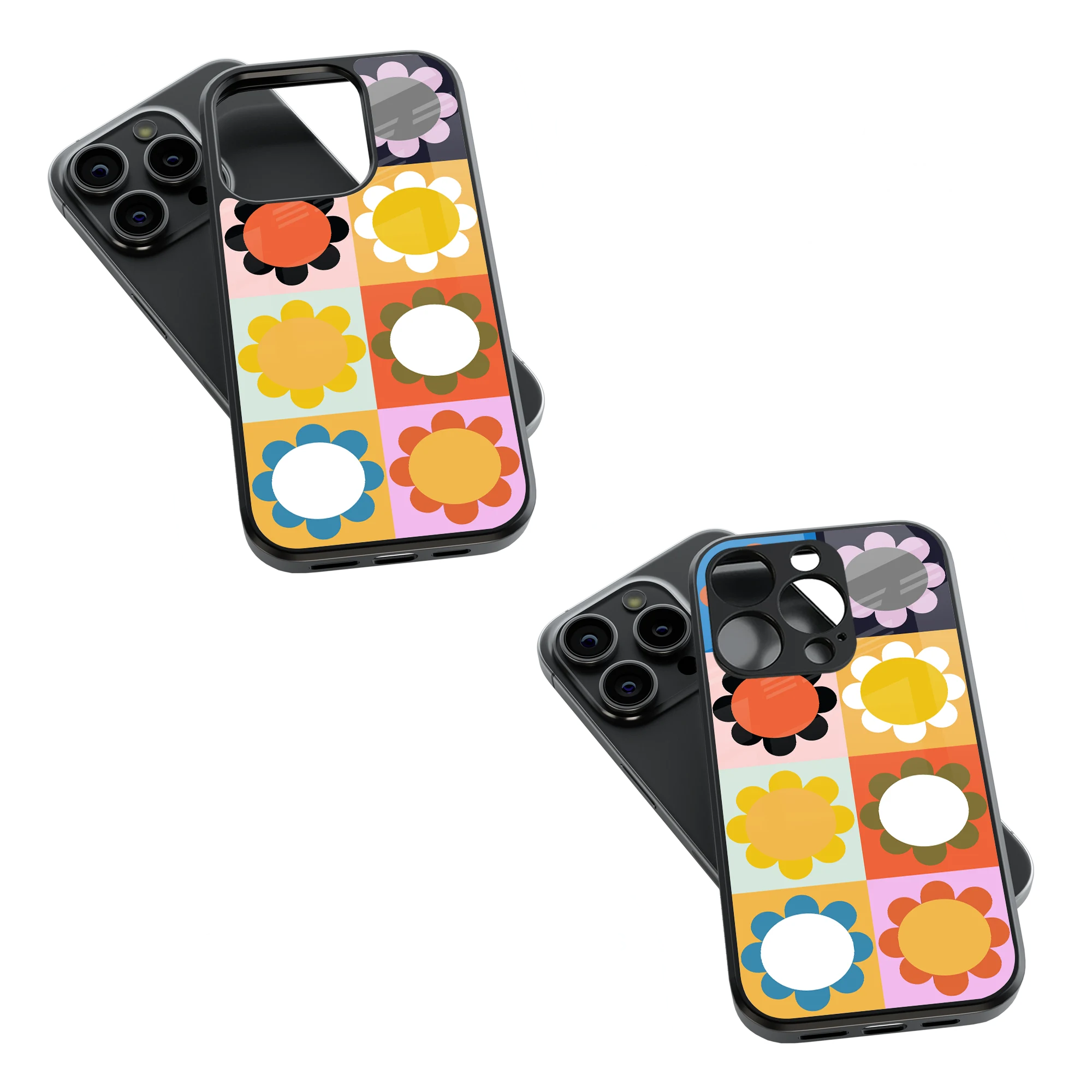 Trendy Glass Back Mobile Case for iPhone, Samsung, Redmi, OnePlus, Google Pixel, Motorola