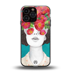 flowery eyes back phone cover | glass case for iphone 13 pro max