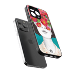 flowery eyes back phone cover | glass case for iphone 13 pro max