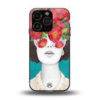 flowery eyes back phone cover | glass case for iphone 13 pro