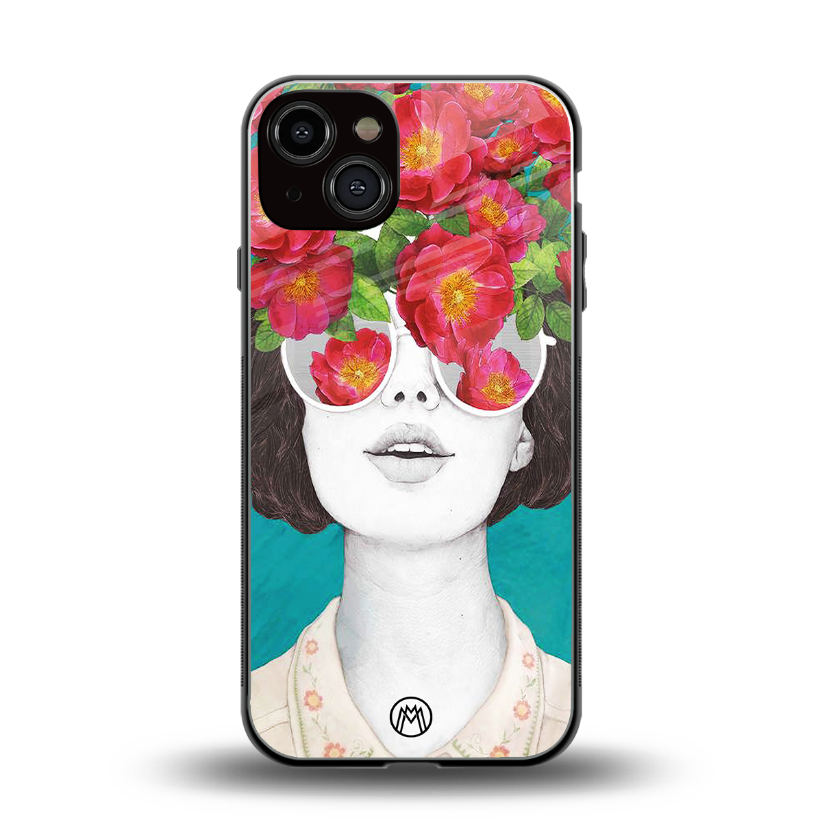 flowery eyes back phone cover | glass case for iphone 13