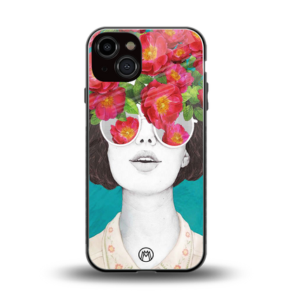 flowery eyes back phone cover | glass case for iphone 13