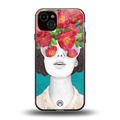 flowery eyes back phone cover | glass case for iphone 14 plus