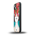 flowery eyes back phone cover | glass case for iphone 15 plus
