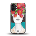 flowery eyes back phone cover | glass case for iphone 16 plus