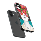 flowery eyes back phone cover | glass case for iphone 16 plus