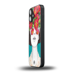 flowery eyes back phone cover | glass case for iphone 16 plus