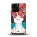flowery eyes back phone cover | glass case for iphone 16 pro