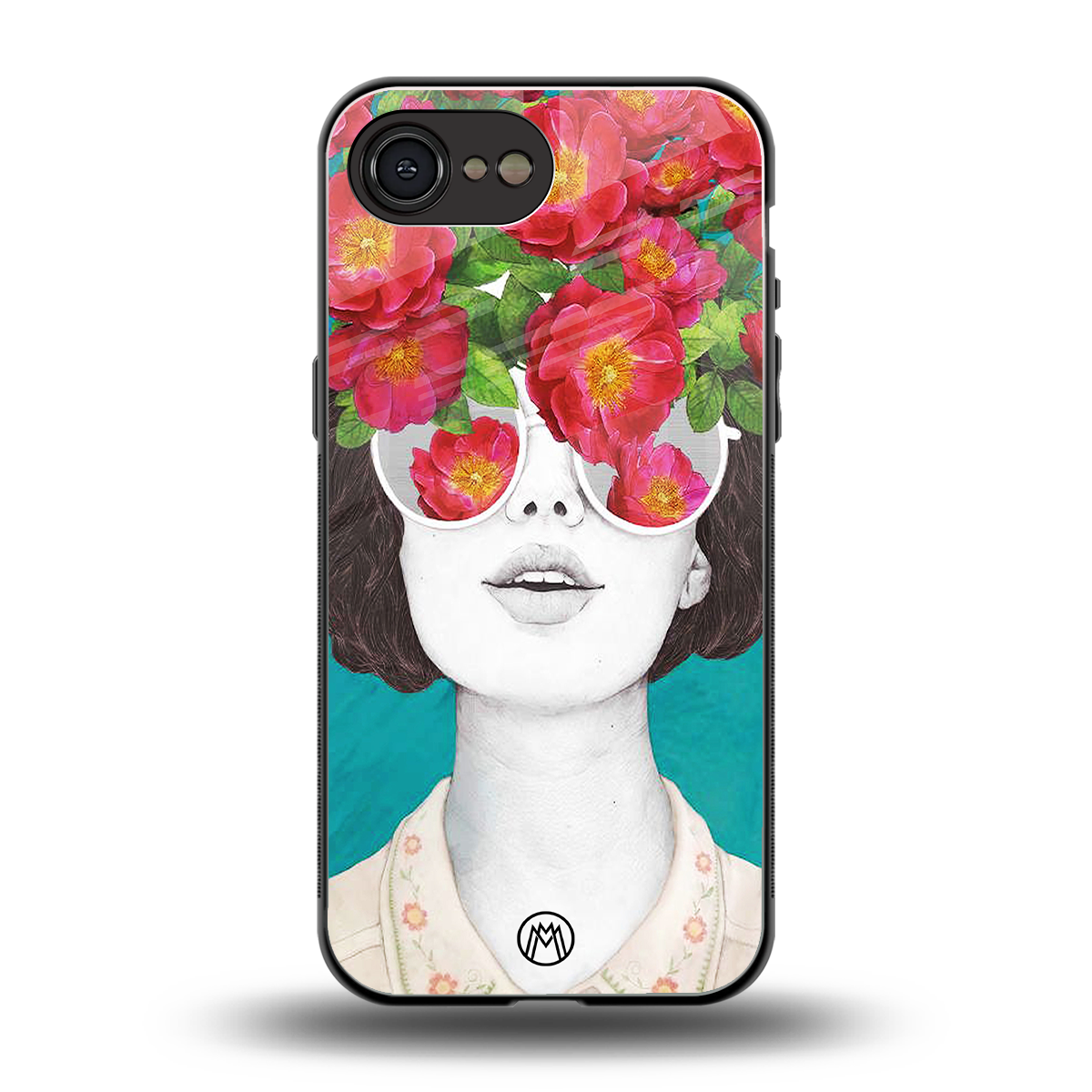 flowery eyes back phone cover | glass case for iphone 16e