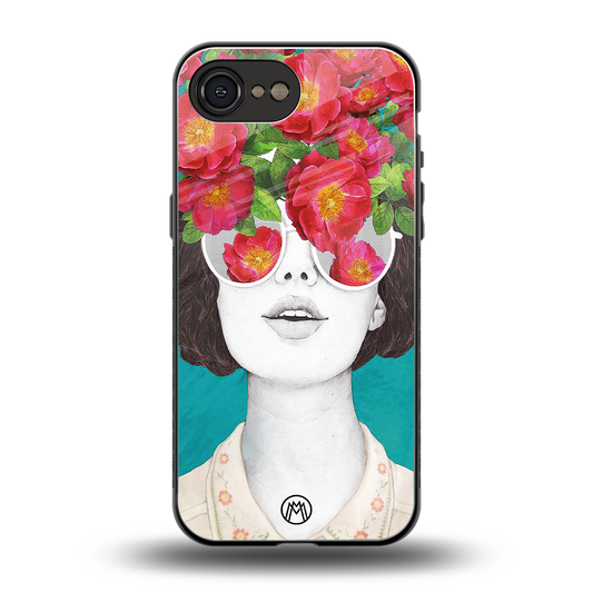 flowery eyes back phone cover | glass case for iphone 16e