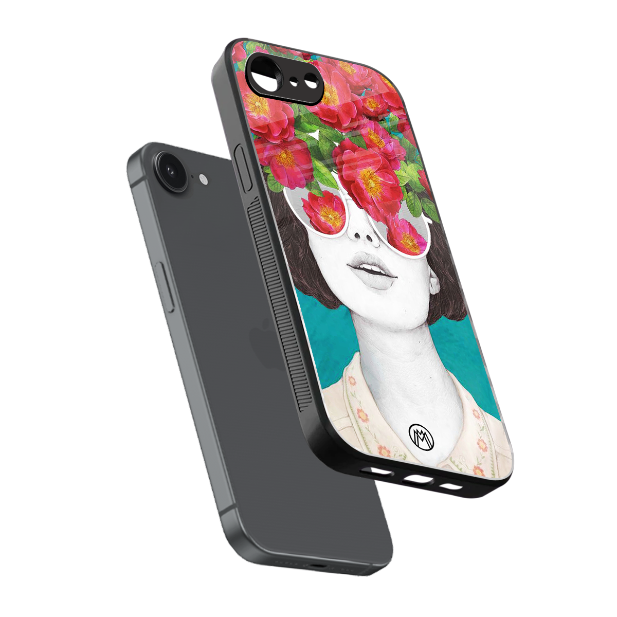 flowery eyes back phone cover | glass case for iphone 16e