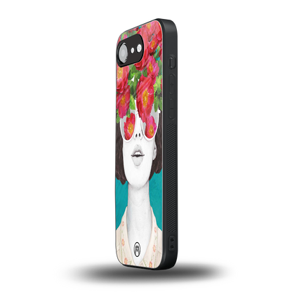 flowery eyes back phone cover | glass case for iphone 16e